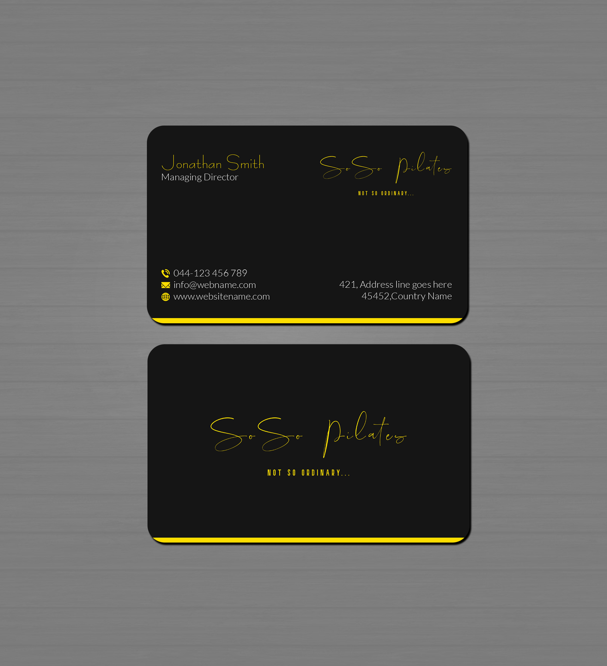 Visitenkarten-Design von Creations Box 2015 für SoSo Pilates | Design #34739780
