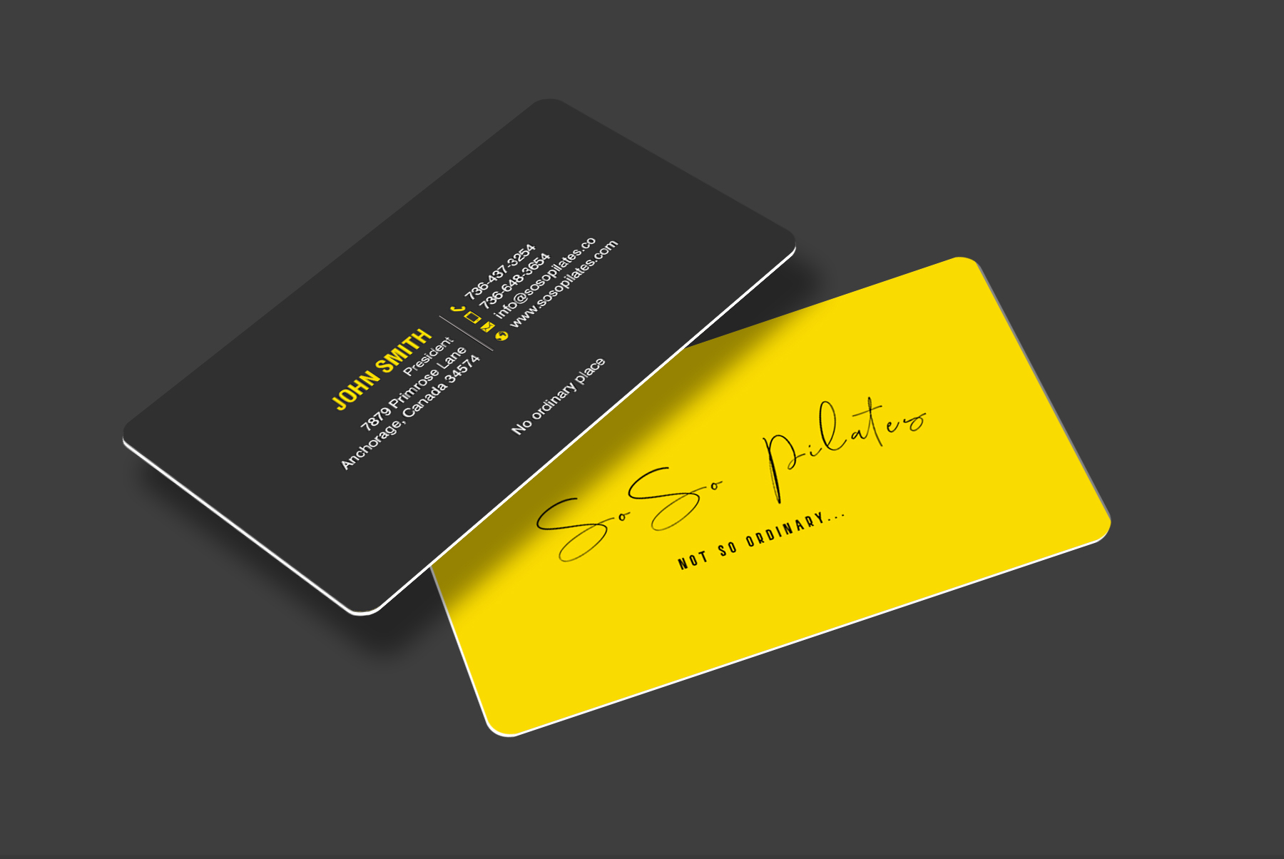 Visitenkarten-Design von chandrayaan.creative für SoSo Pilates | Design #34743021