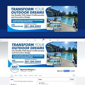 Design Facebook par nguruzzdng pour Kreative Kustom Pools | Design : #34744816