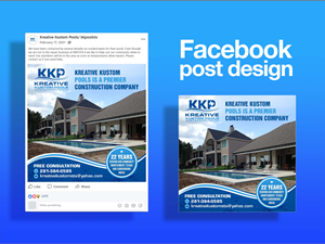 Design Facebook par GraphicsGuru pour Kreative Kustom Pools | Design : #34747445