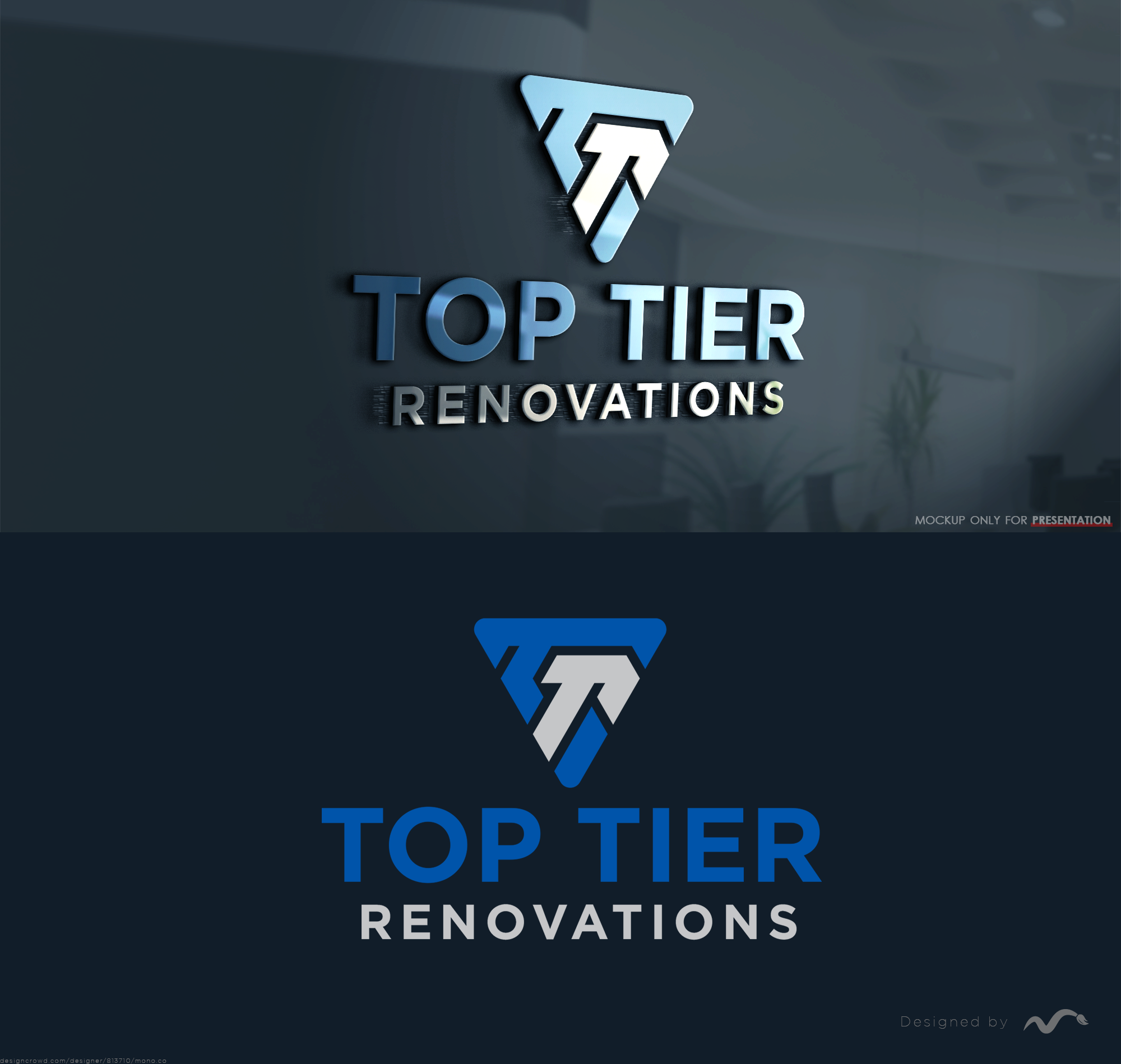 Diseño de Logo por Mono.co para Top Tier Renovations, LLC | Diseño #34757240