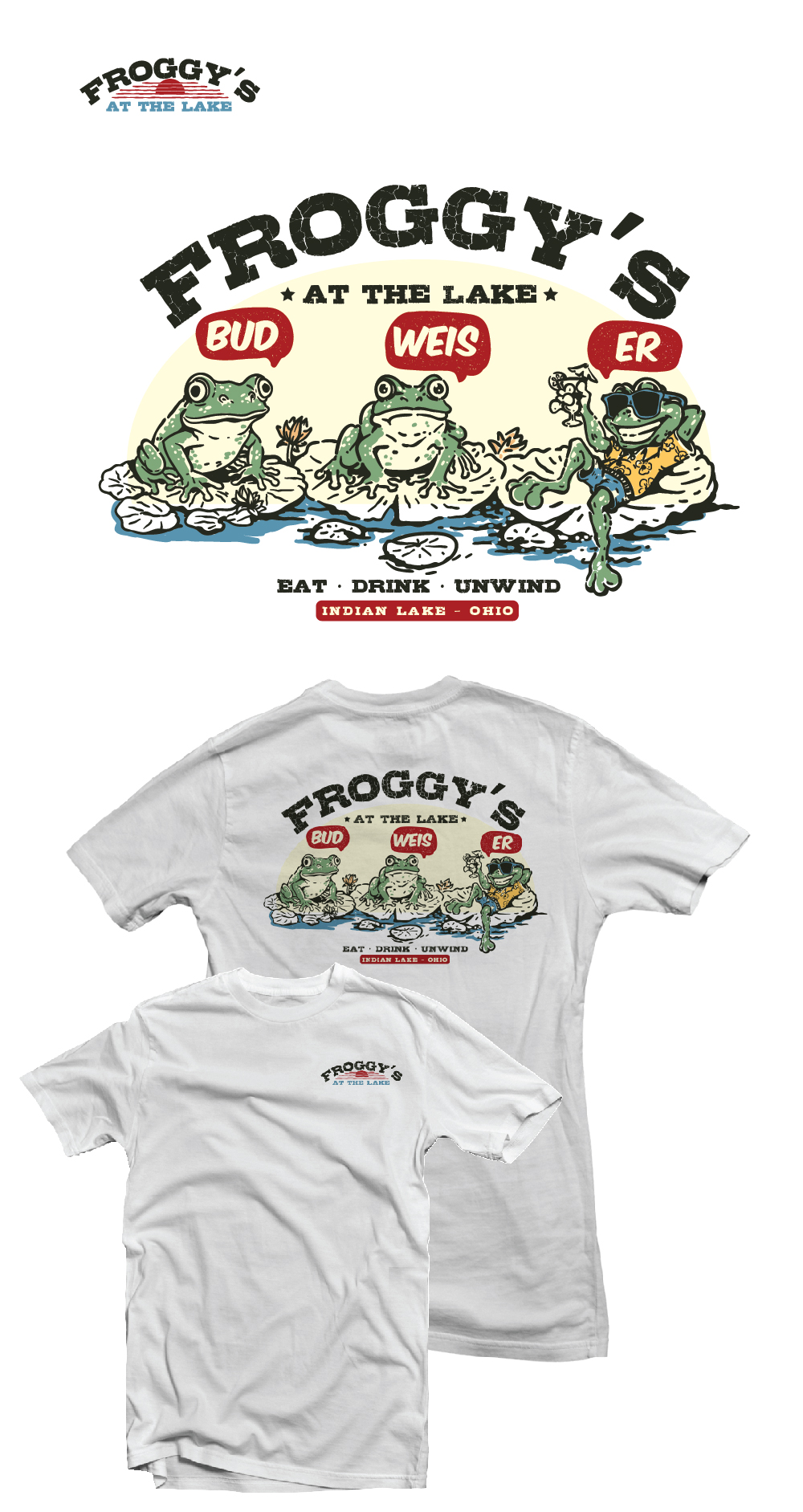 T-shirt Design by Ngoeg for Froggys at the Lake | Design #35168811