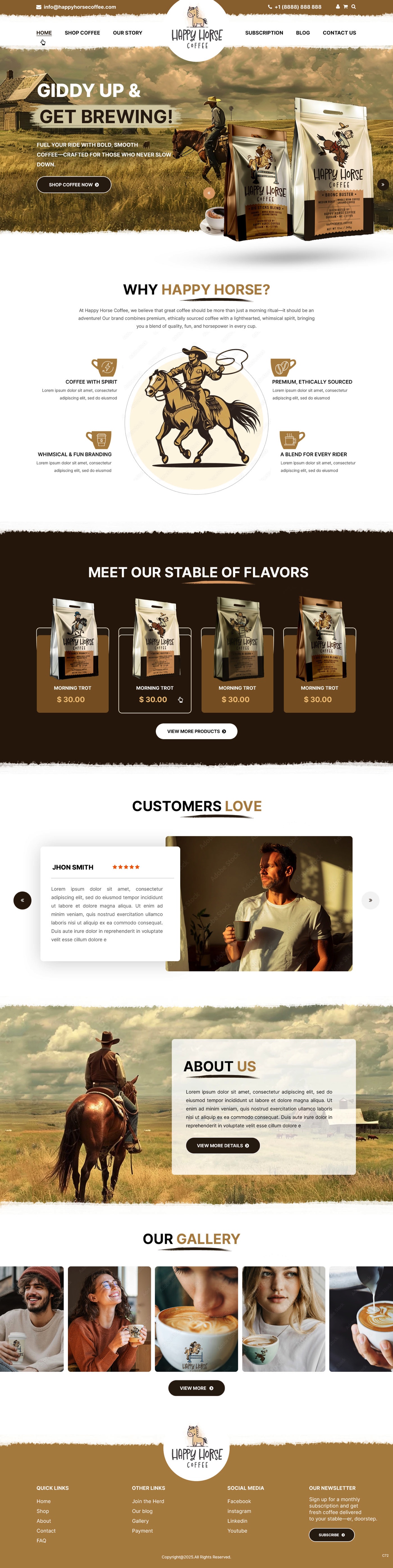 Web Design by pb for Happy Horse Coffee | Design #34763612