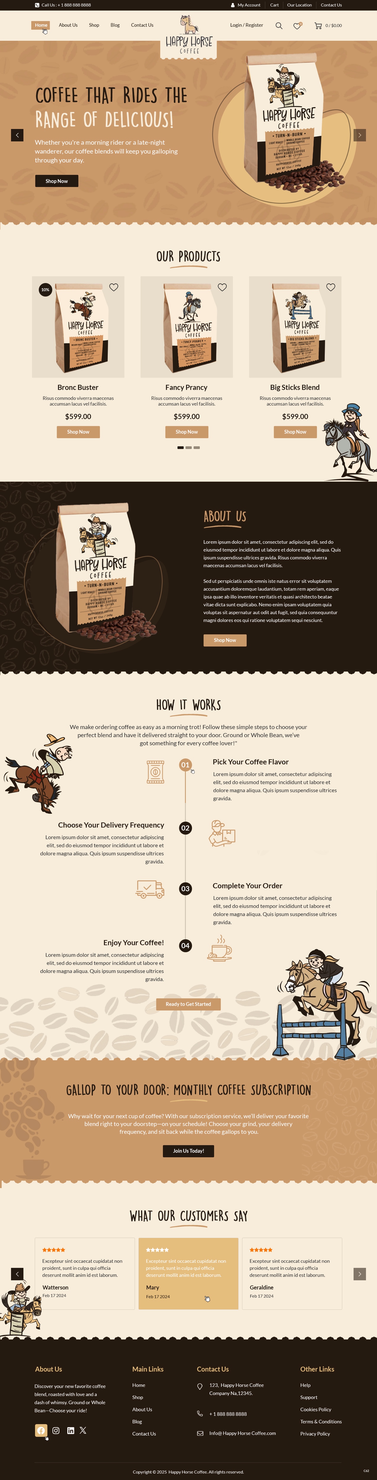 Web Design by pb for Happy Horse Coffee | Design #34763613