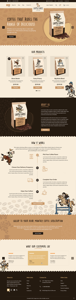 Web Design by pb for Happy Horse Coffee | Design: #34763613