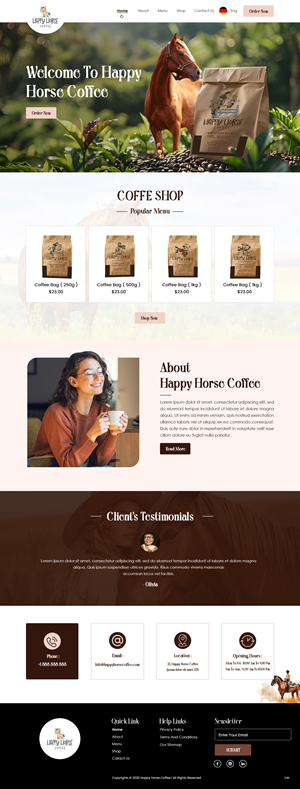 Web Design by pb for Happy Horse Coffee | Design: #34763614