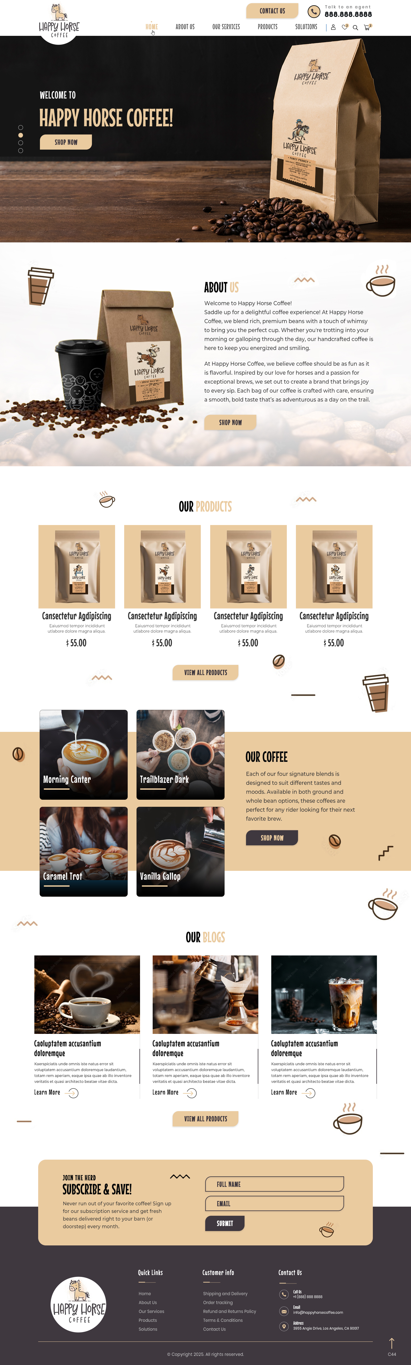 Web Design par pb pour Happy Horse Coffee | Design #34763615
