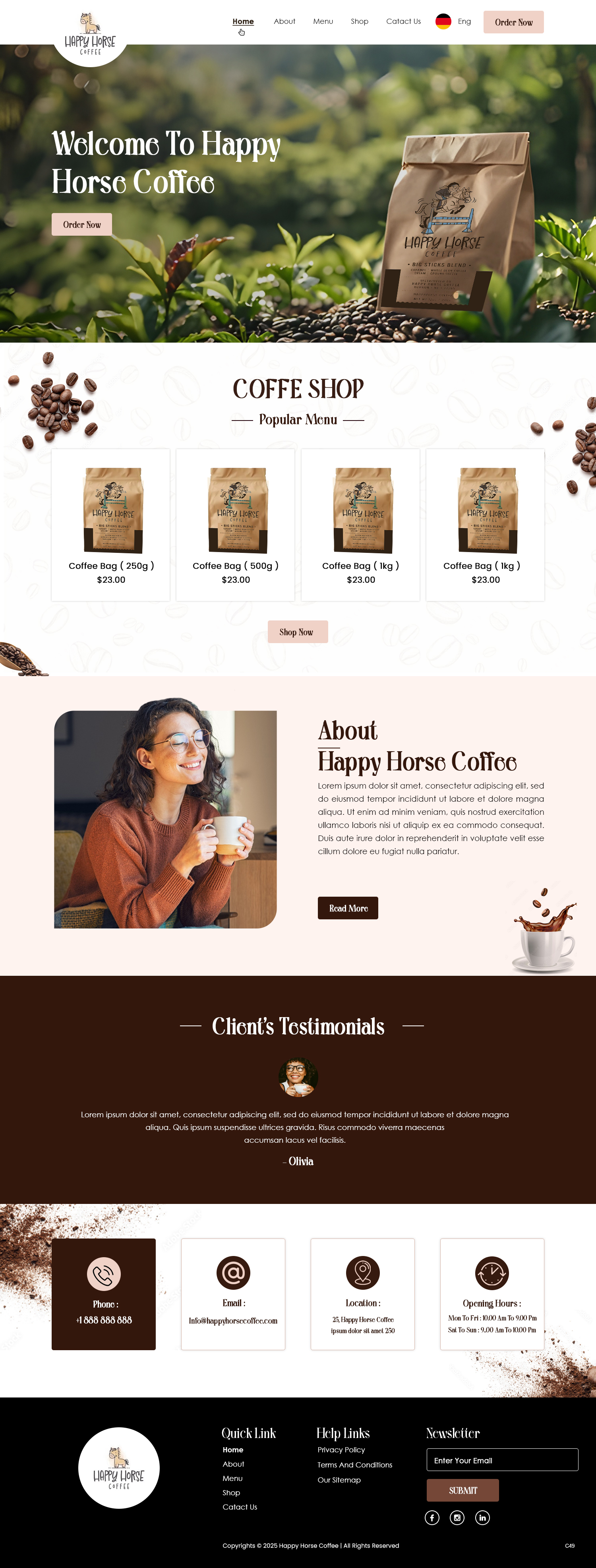 Web Design by pb for Happy Horse Coffee | Design #34763616