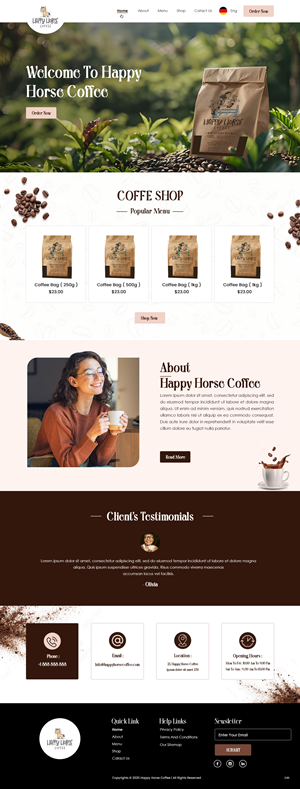Web Design by pb for Happy Horse Coffee | Design: #34763616