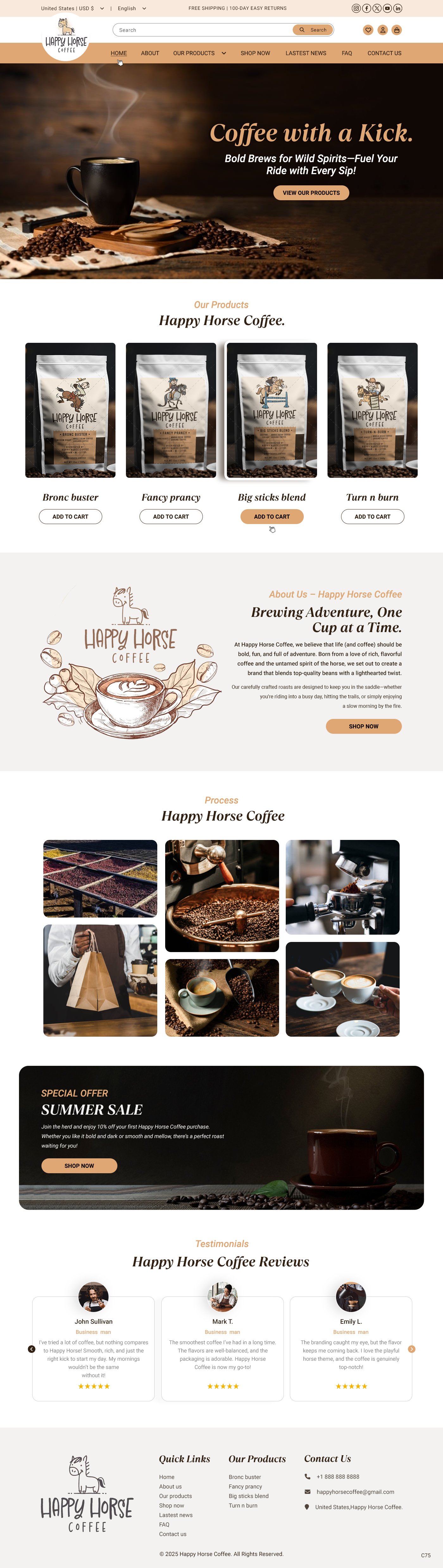 Web Design by pb for Happy Horse Coffee | Design #34763619