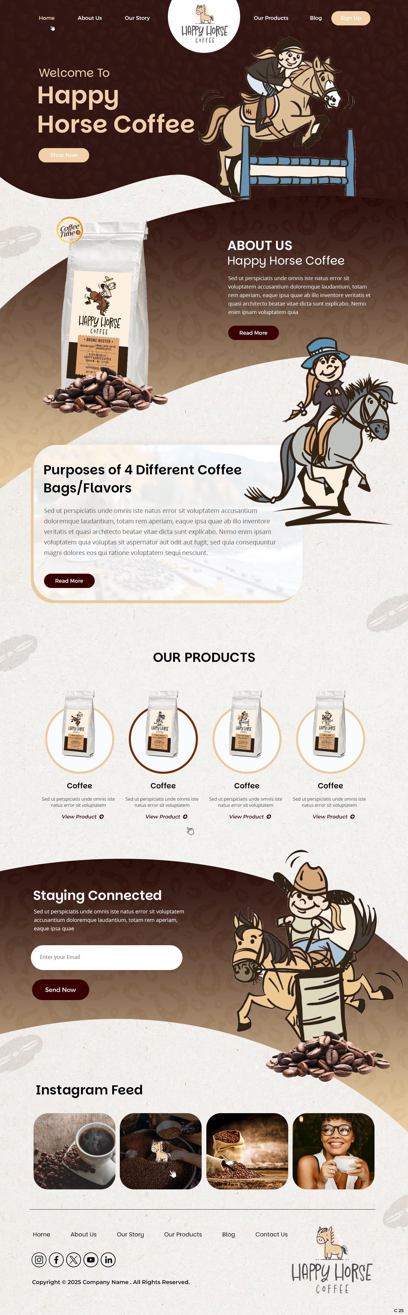Web Design by pb for Happy Horse Coffee | Design #34763620