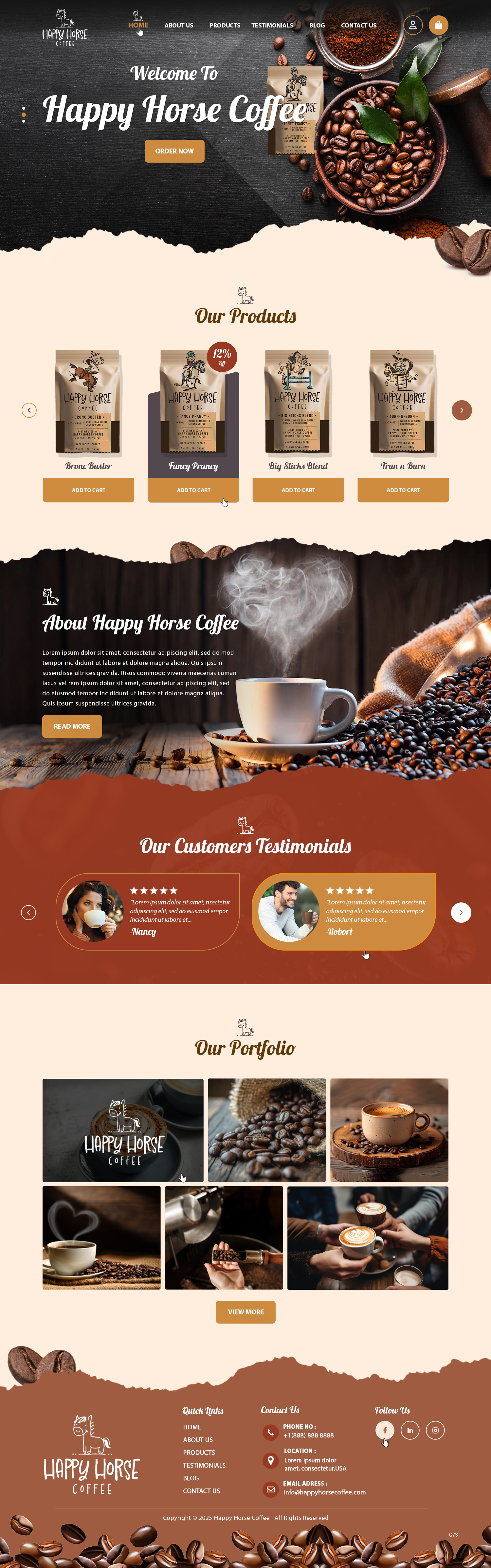Web Design by pb for Happy Horse Coffee | Design #34763621
