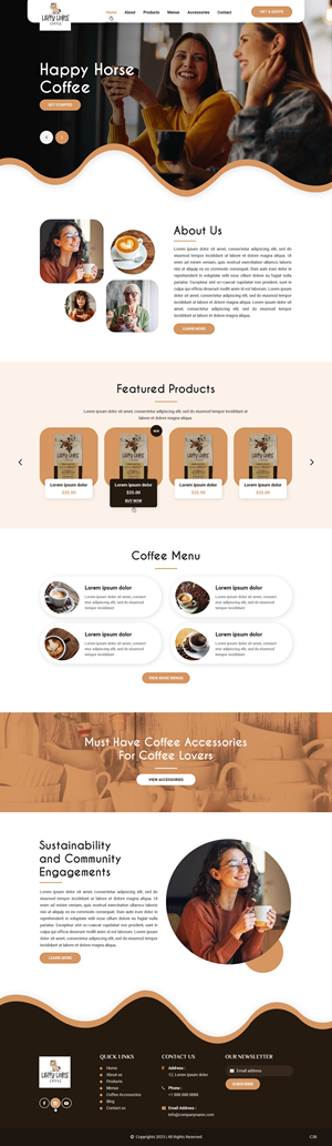 Diseño Web por pb para Happy Horse Coffee | Diseño: #34763626