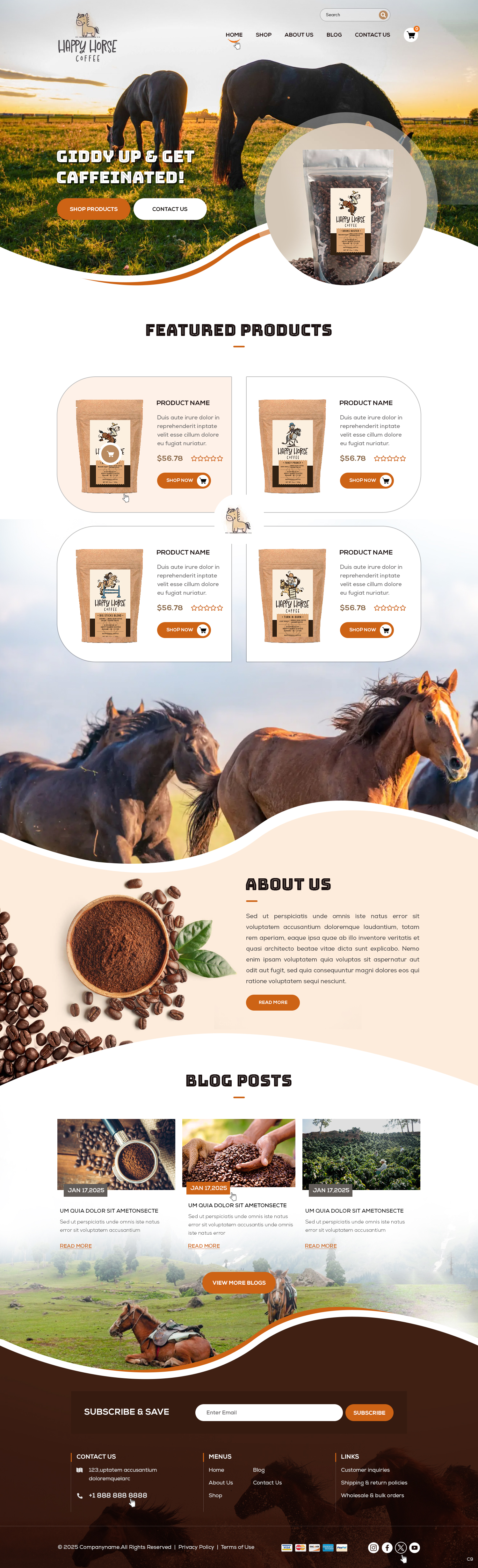 Web Design by pb for Happy Horse Coffee | Design #34763627
