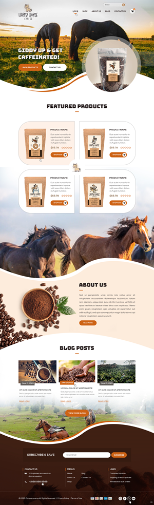 Diseño Web por pb para Happy Horse Coffee | Diseño: #34763627