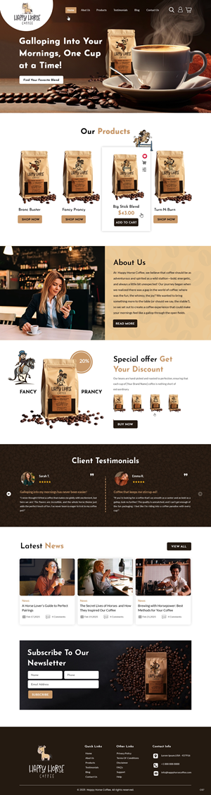 Diseño Web por pb para Happy Horse Coffee | Diseño: #34763628