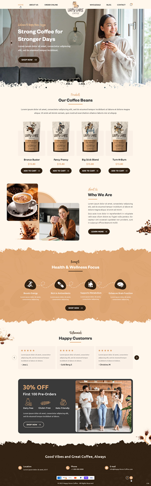 Diseño Web por pb para Happy Horse Coffee | Diseño: #34763629