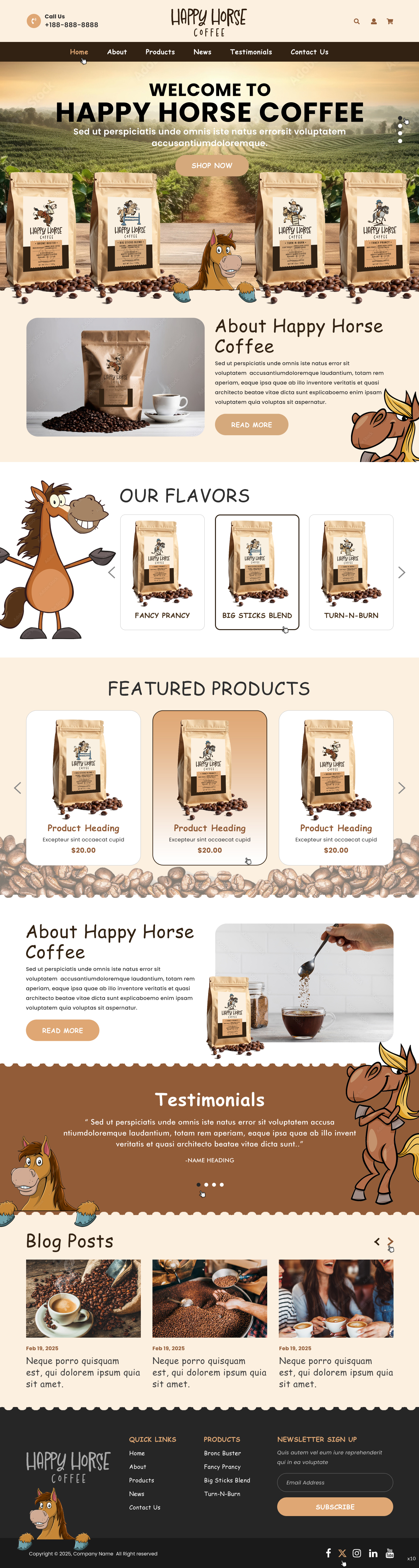 Web Design by pb for Happy Horse Coffee | Design #34763630