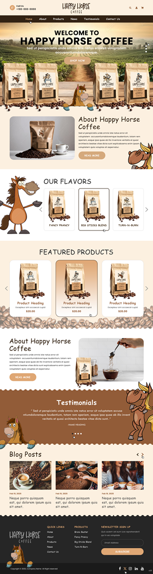 Diseño Web por pb para Happy Horse Coffee | Diseño: #34763630