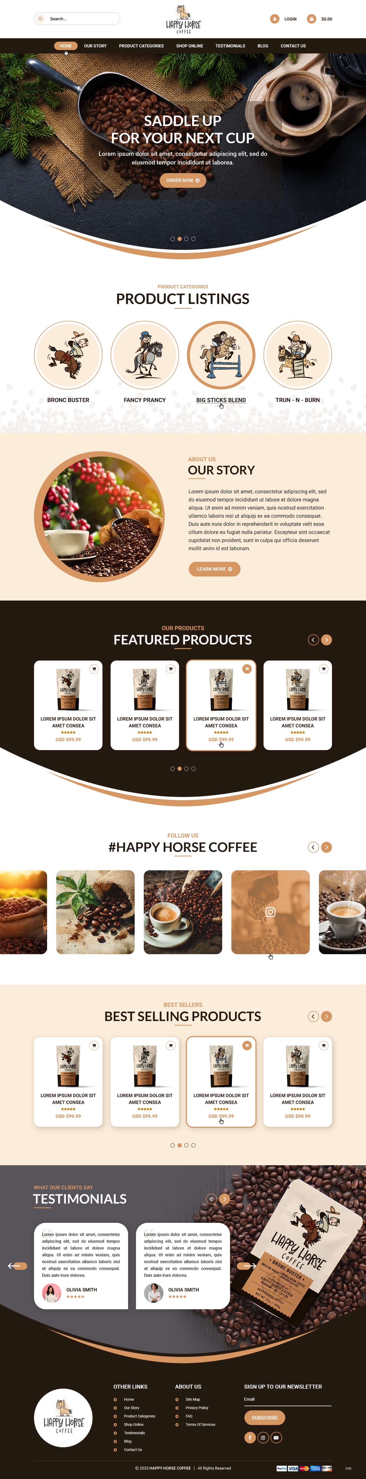 Web Design par pb pour Happy Horse Coffee | Design #34763636