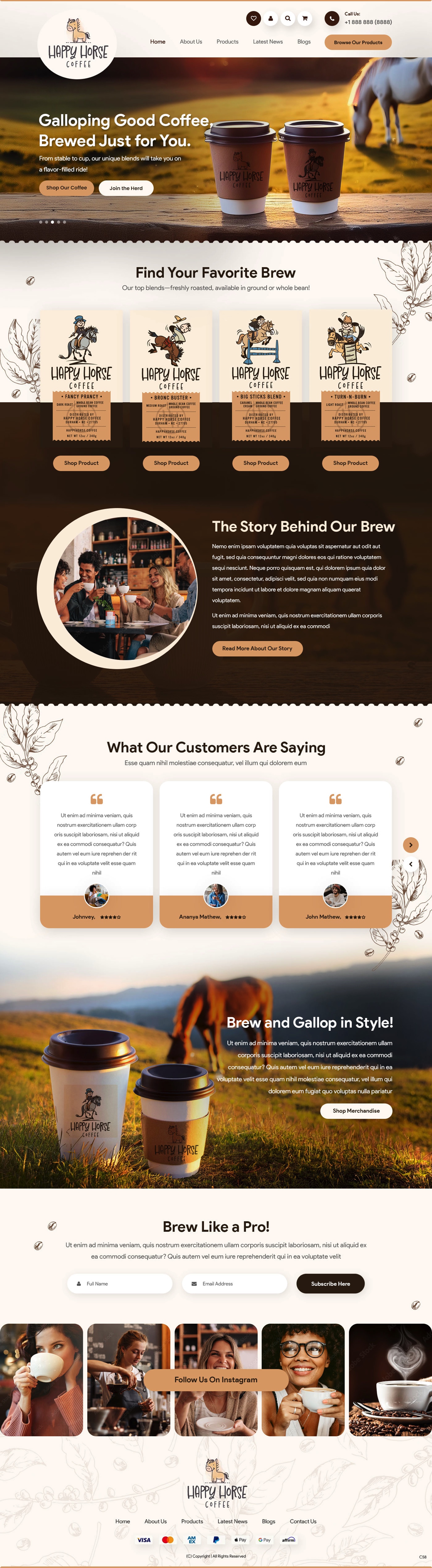 Web Design by pb for Happy Horse Coffee | Design #34763637
