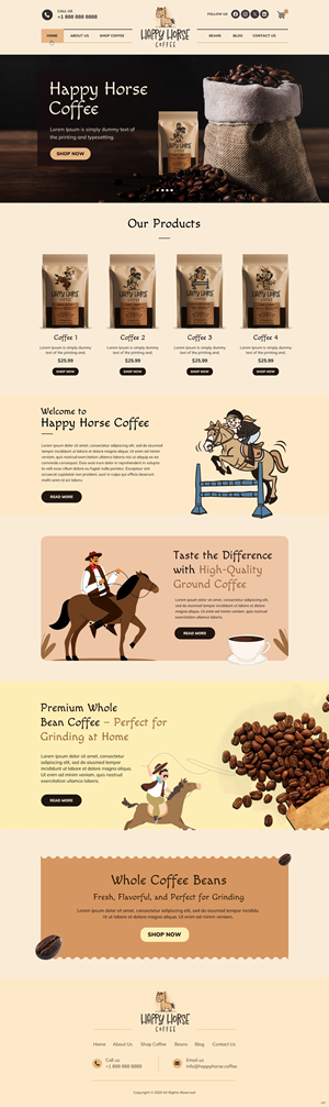 Diseño Web por pb para Happy Horse Coffee | Diseño: #34763639