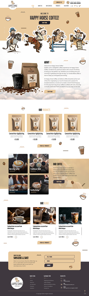 Diseño Web por pb para Happy Horse Coffee | Diseño: #34770241