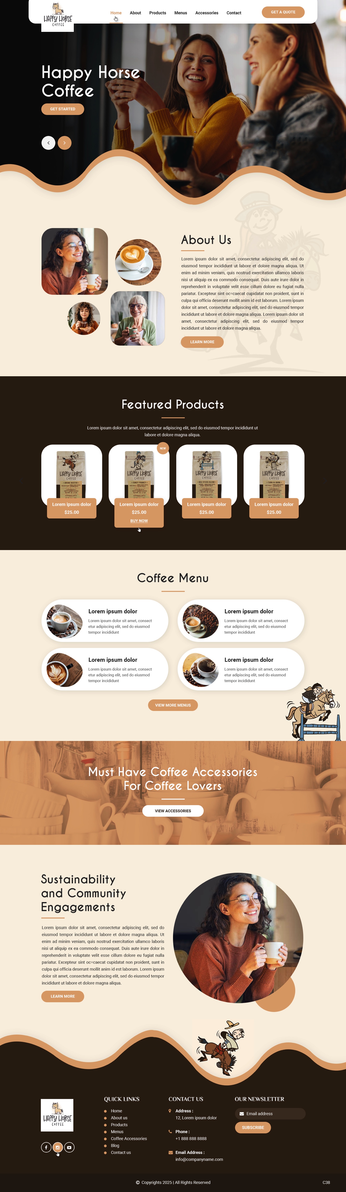 Web Design by pb for Happy Horse Coffee | Design #34770242