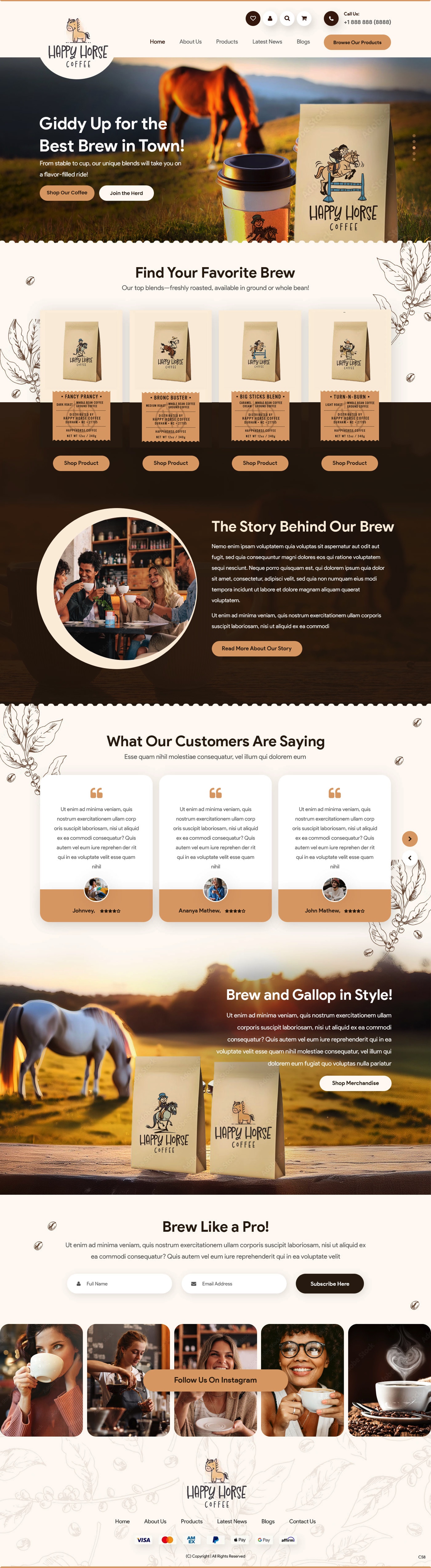 Web Design by pb for Happy Horse Coffee | Design #34770246