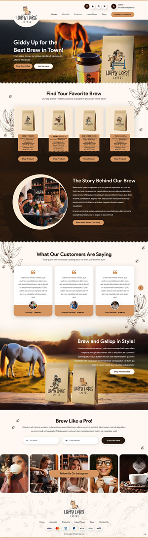 Diseño Web por pb para Happy Horse Coffee | Diseño: #34770246