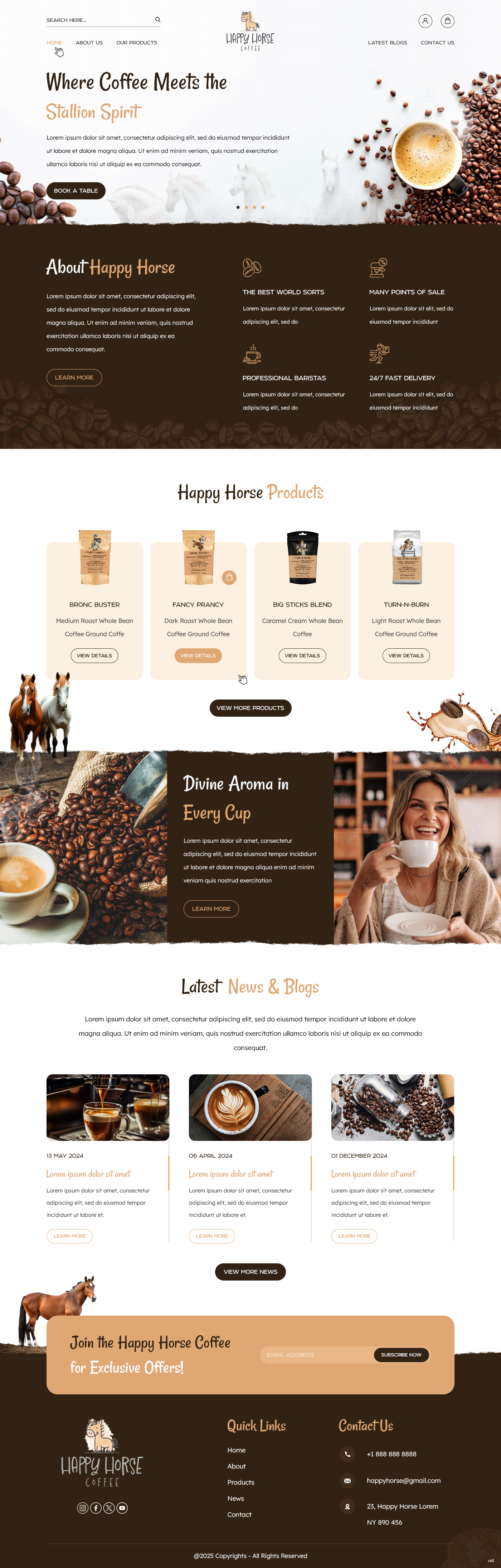 Web Design by pb for Happy Horse Coffee | Design #34770247