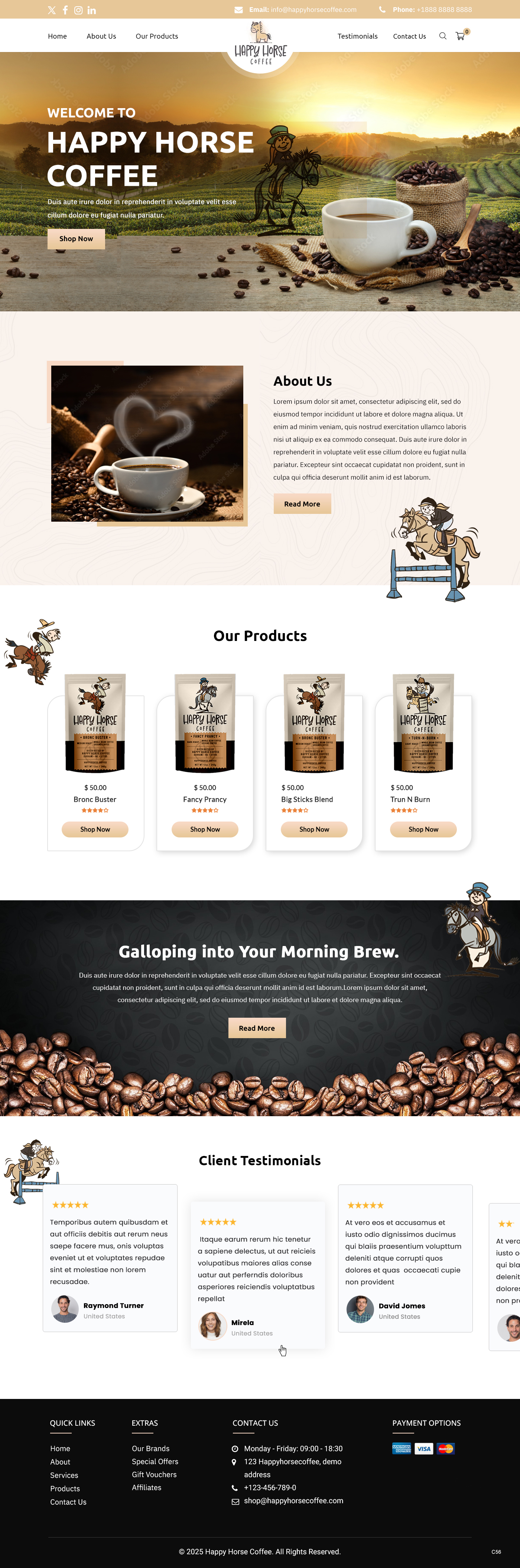 Web Design by pb for Happy Horse Coffee | Design #34770248