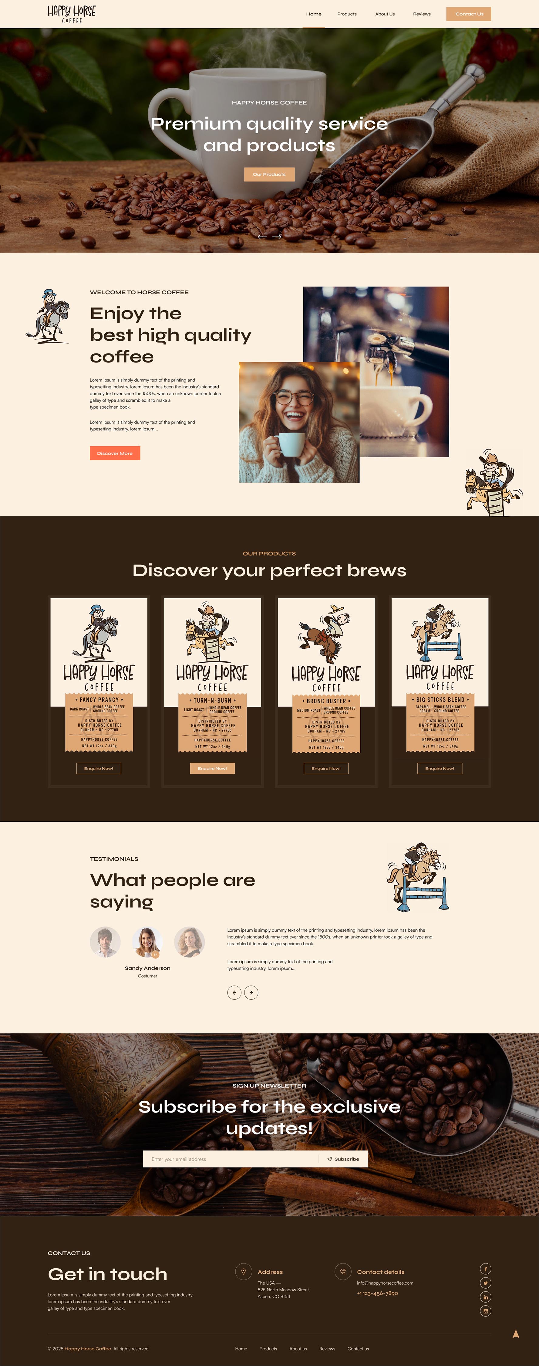 Web Design by Ved Web Services for Happy Horse Coffee | Design #34768974