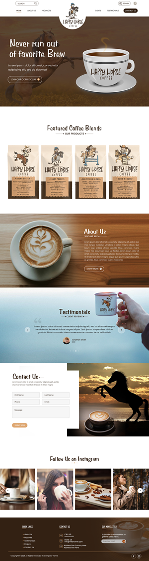 Web Design by Creations Box 2015 for Happy Horse Coffee | Design: #34766171