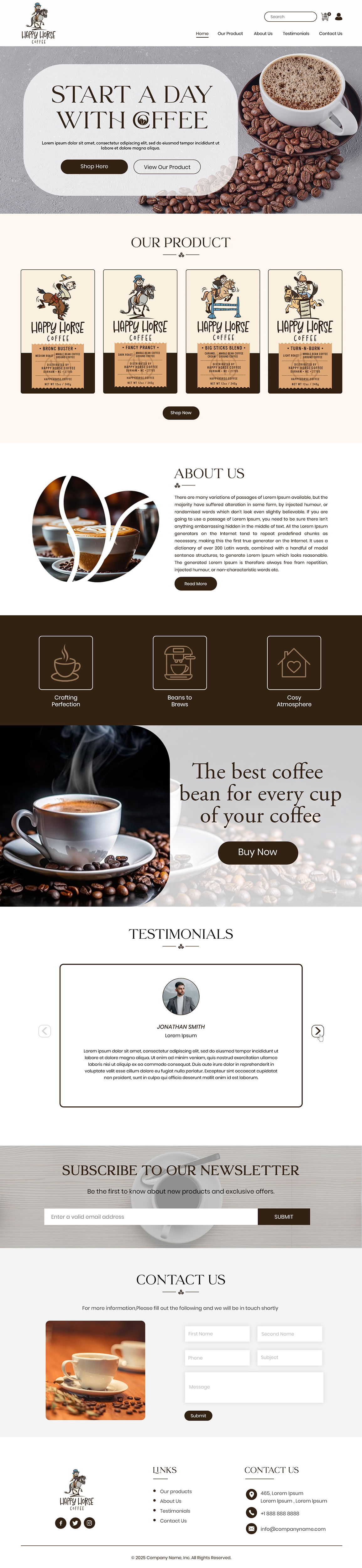 Web Design by Creations Box 2015 for Happy Horse Coffee | Design #34766180