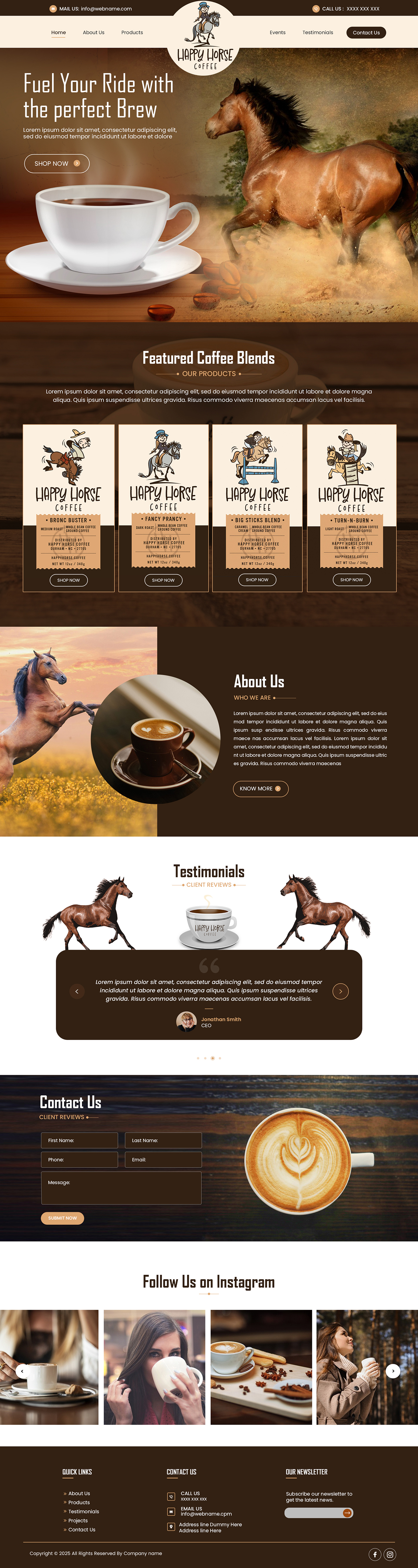 Web Design by Creations Box 2015 for Happy Horse Coffee | Design #34766184