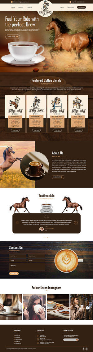 Web Design by Creations Box 2015 for Happy Horse Coffee | Design: #34766184