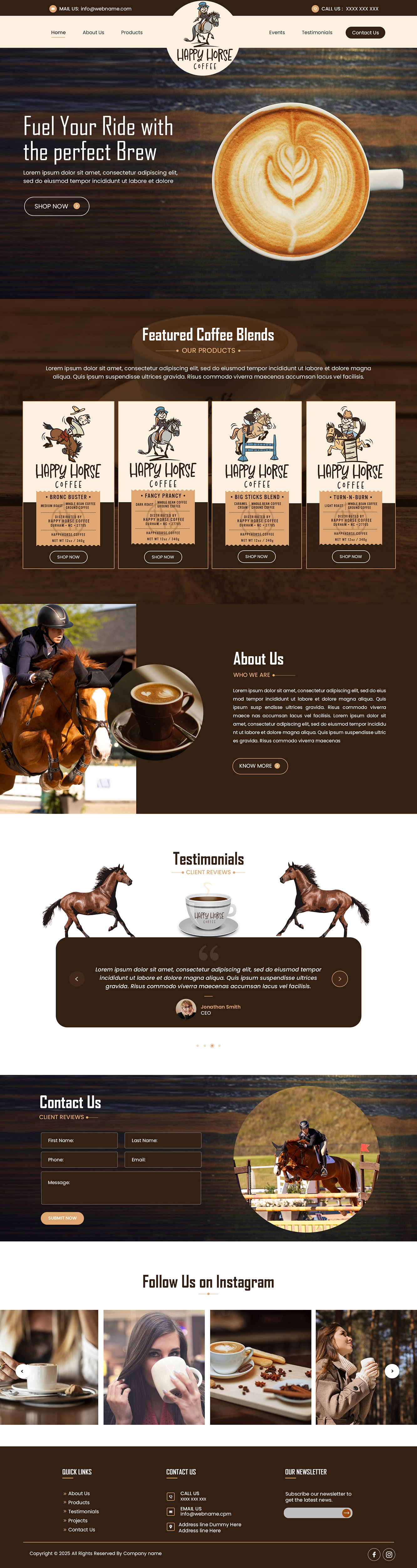 Web Design by Creations Box 2015 for Happy Horse Coffee | Design #34782397