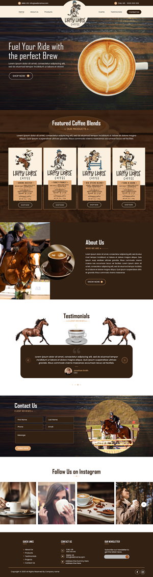 Web Design by Creations Box 2015 for Happy Horse Coffee | Design: #34782397