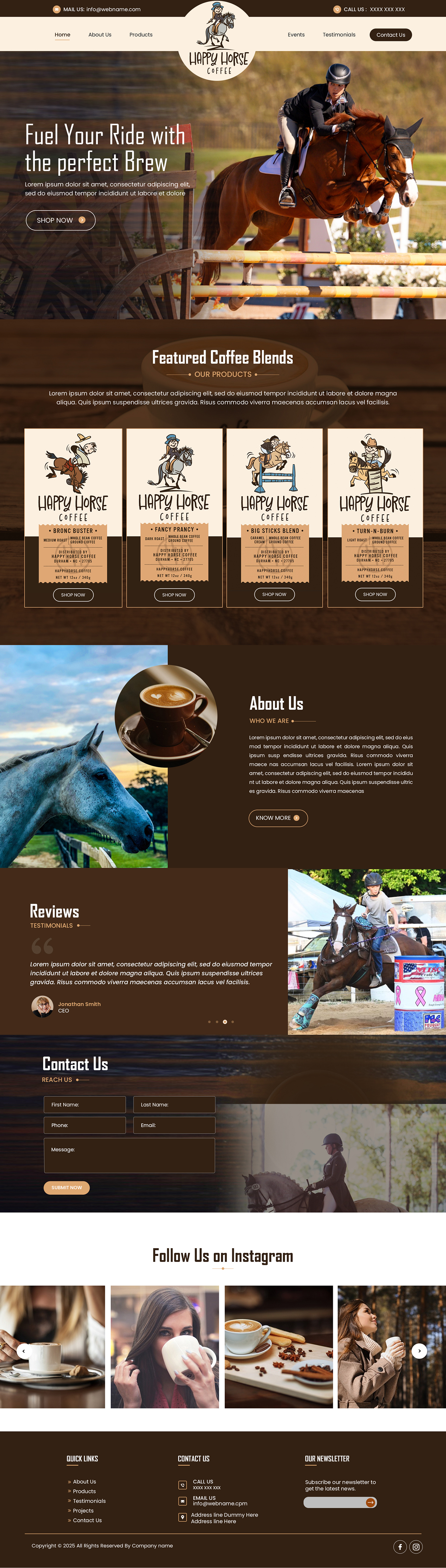 Web Design by Creations Box 2015 for Happy Horse Coffee | Design #34829347
