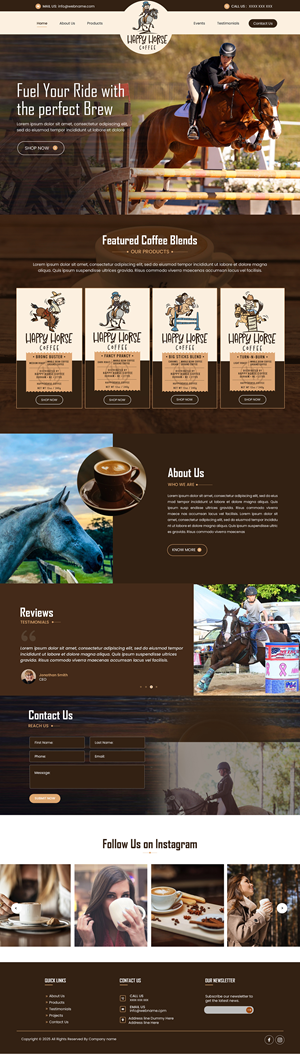 Web Design by Creations Box 2015 for Happy Horse Coffee | Design: #34829347