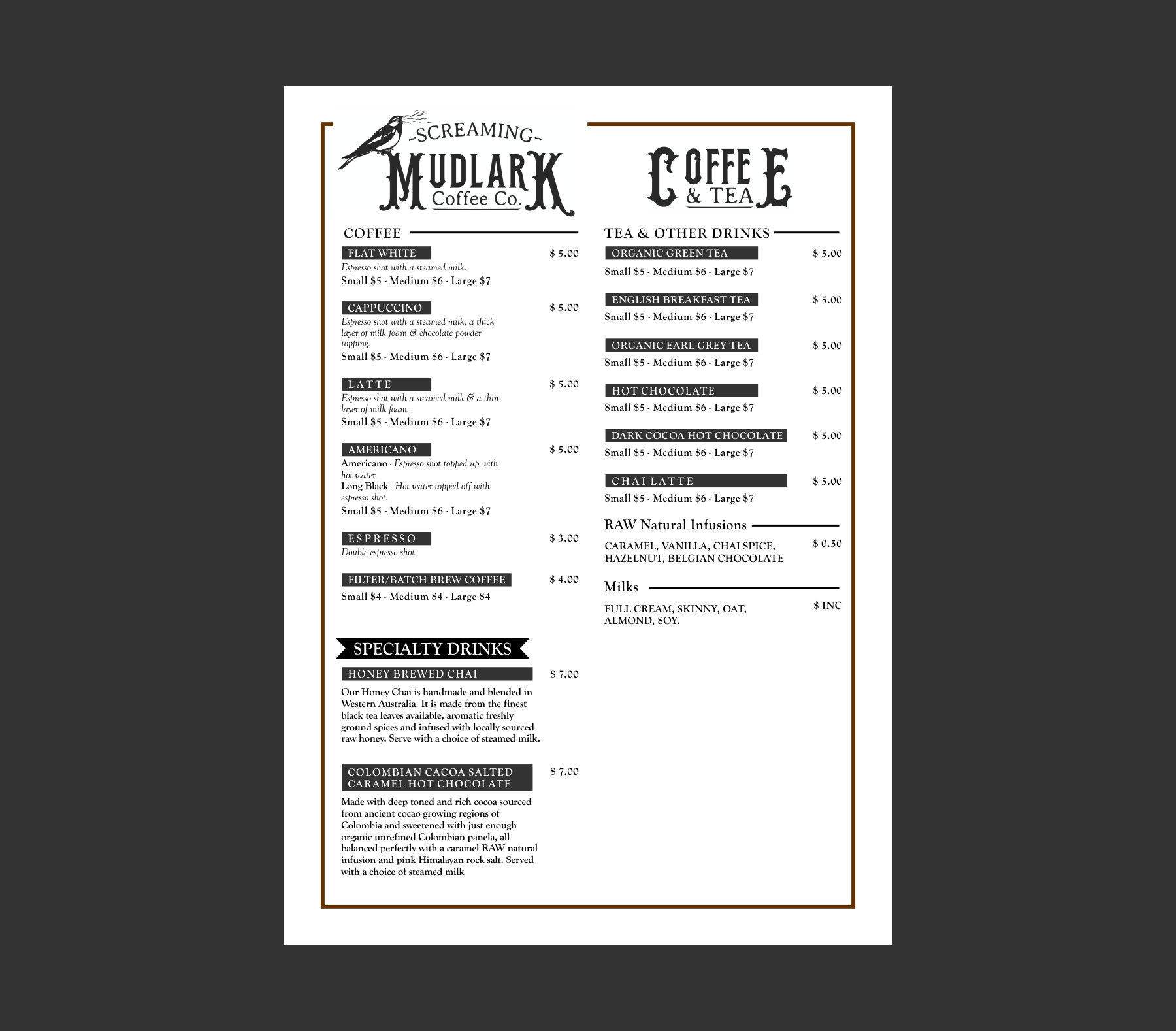 Menu Design by Abici for this project | Design #34769122