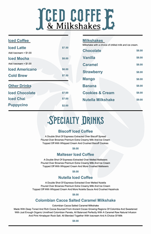 Menu Design by Hanzulla wahid for this project | Design: #34771426