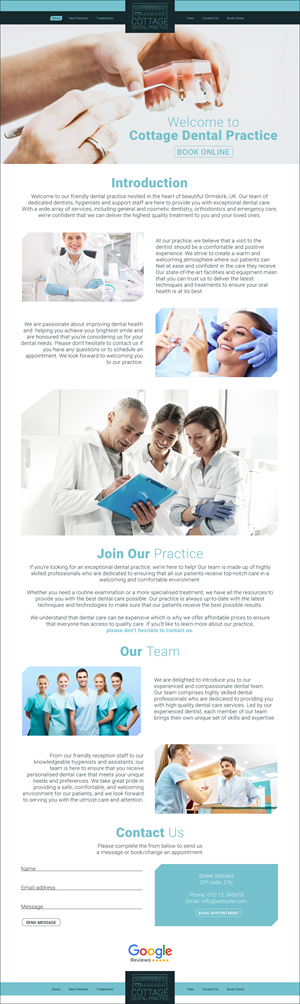 Web Design by MarkoE for cottage dental practice | Design #34795106