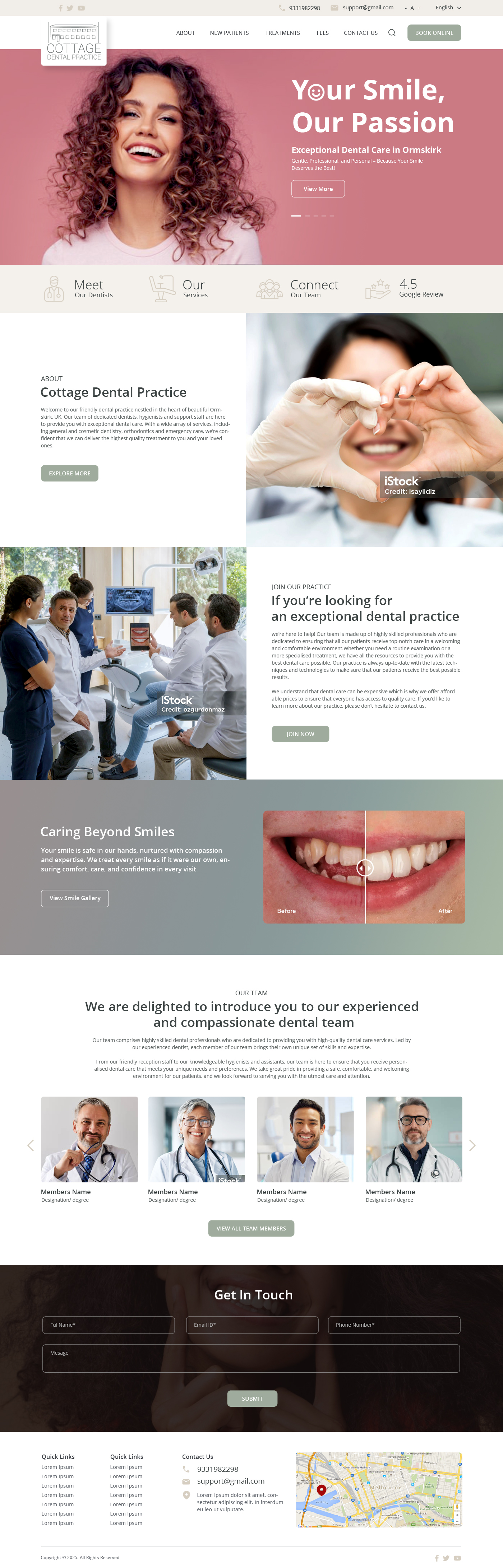 Web Design by  Artman for cottage dental practice | Design #34794508
