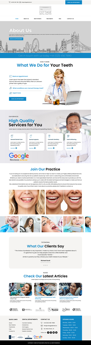 Web Design by BWS01 for cottage dental practice | Design: #34783331