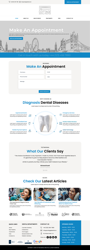 Web Design by BWS01 for cottage dental practice | Design: #34783333