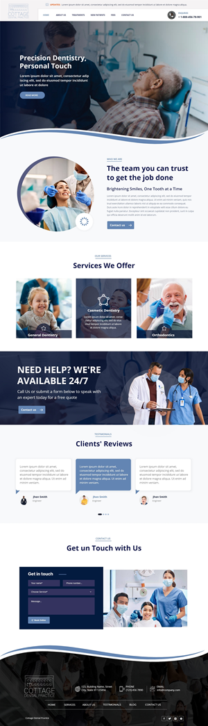 Web Design by Andrew Asiimwe for cottage dental practice | Design: #34788788