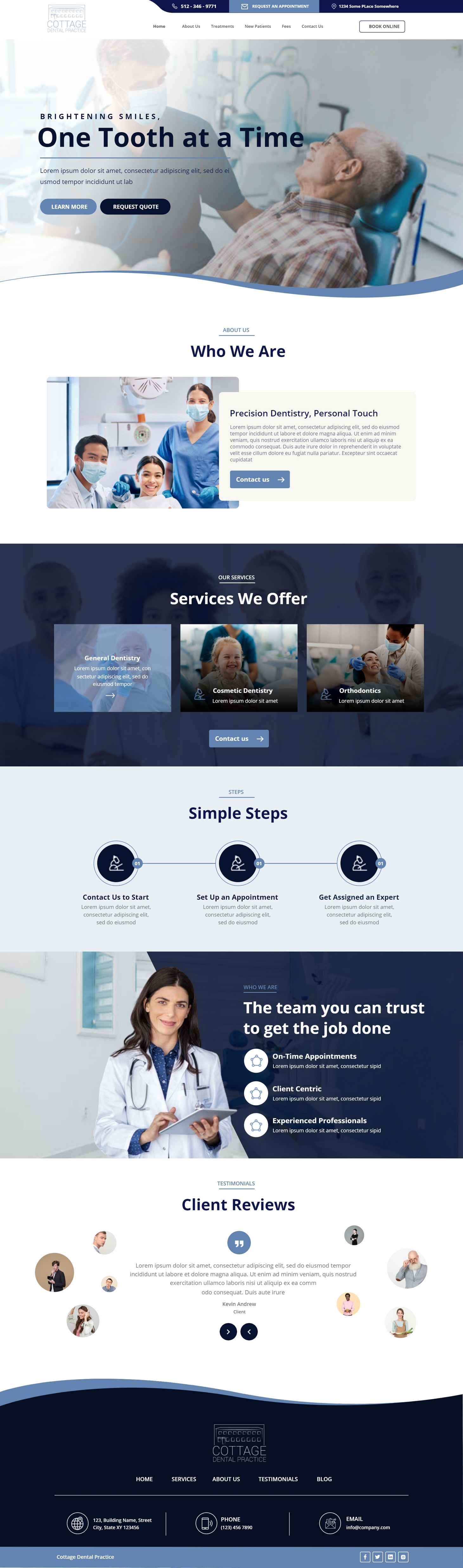 Web Design by Andrew Asiimwe for cottage dental practice | Design #34789625