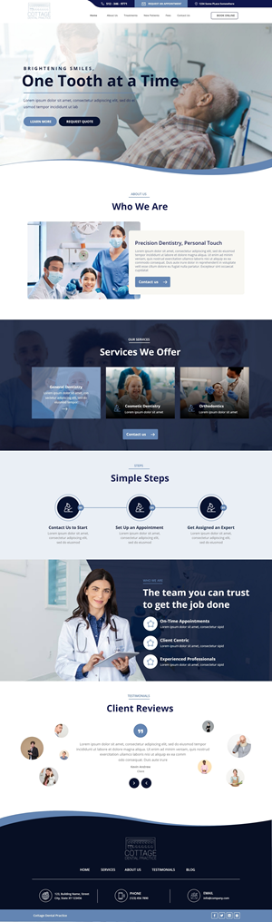 Web Design by Andrew Asiimwe for cottage dental practice | Design: #34789625